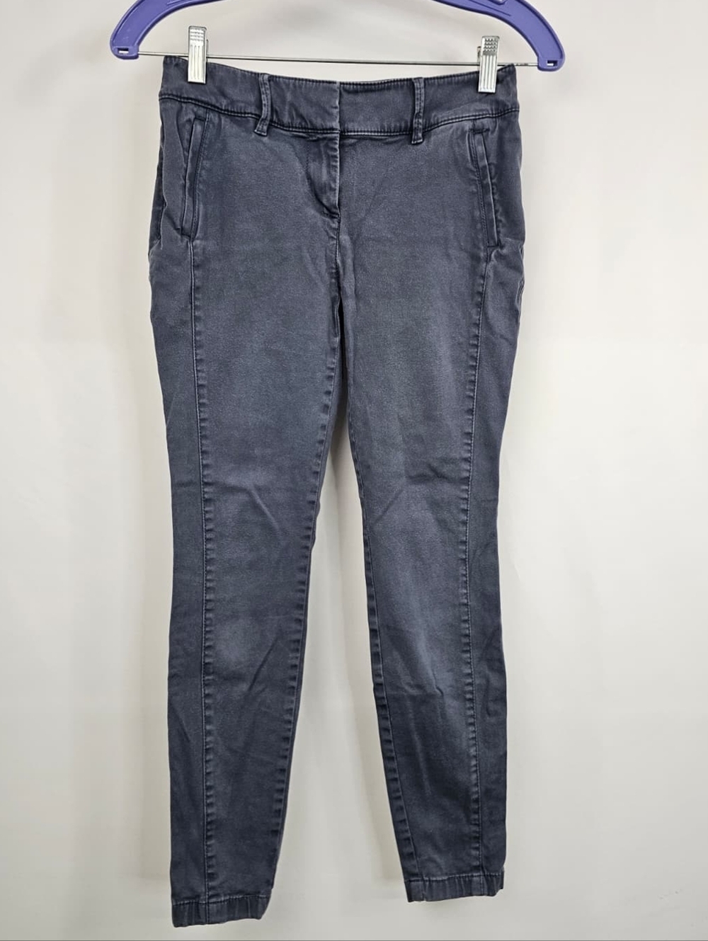 LOFT Marisa Blue Grey Skinny Low Rise Pants, Sz 00P